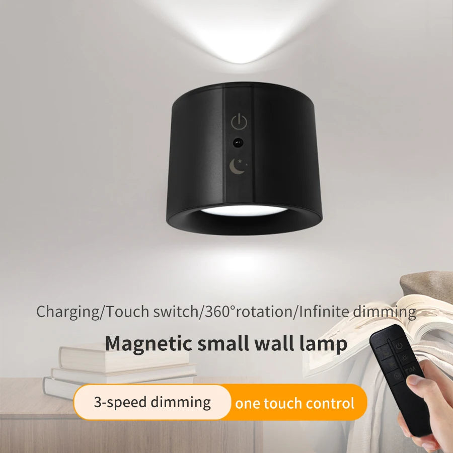 Touch Control LED Wall Sconce | 360° Rotatable Double Head 3-Color Bedroom Light