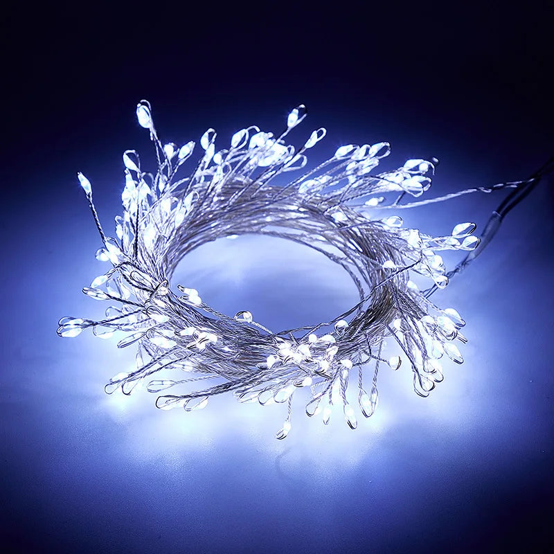 USB LED Firecracker String Fairy Lights | Remote Control Garland for Party & Garden