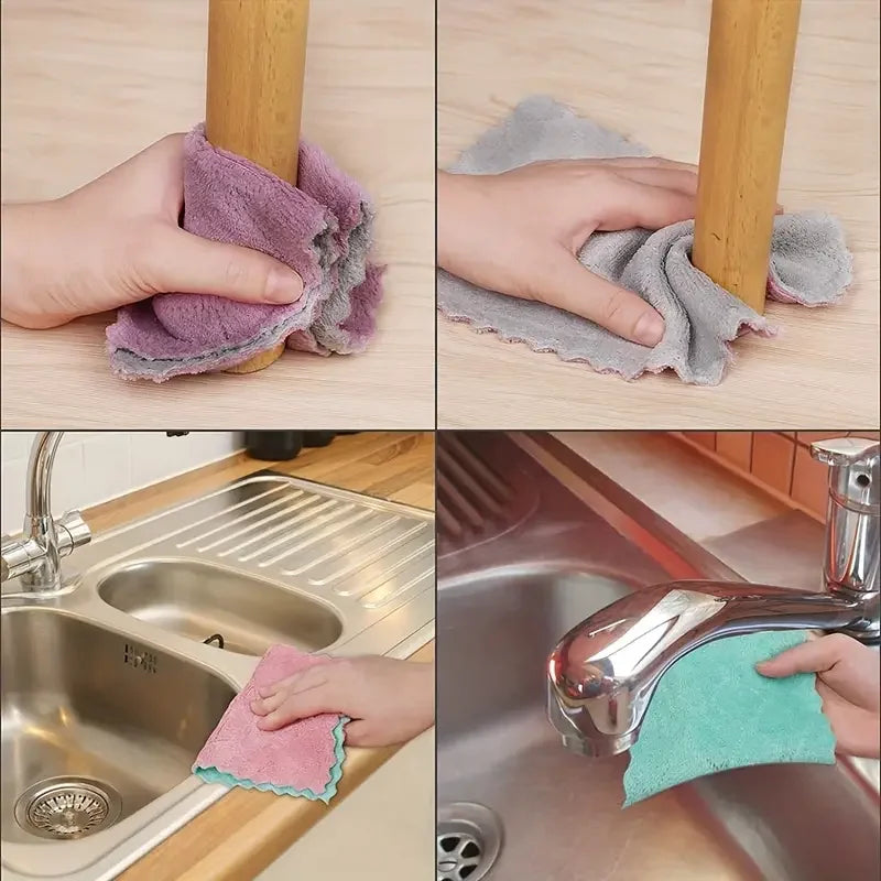 10PCS Kitchen Towels & Dishcloths Set | Colorful Small Dish Washing Rags
