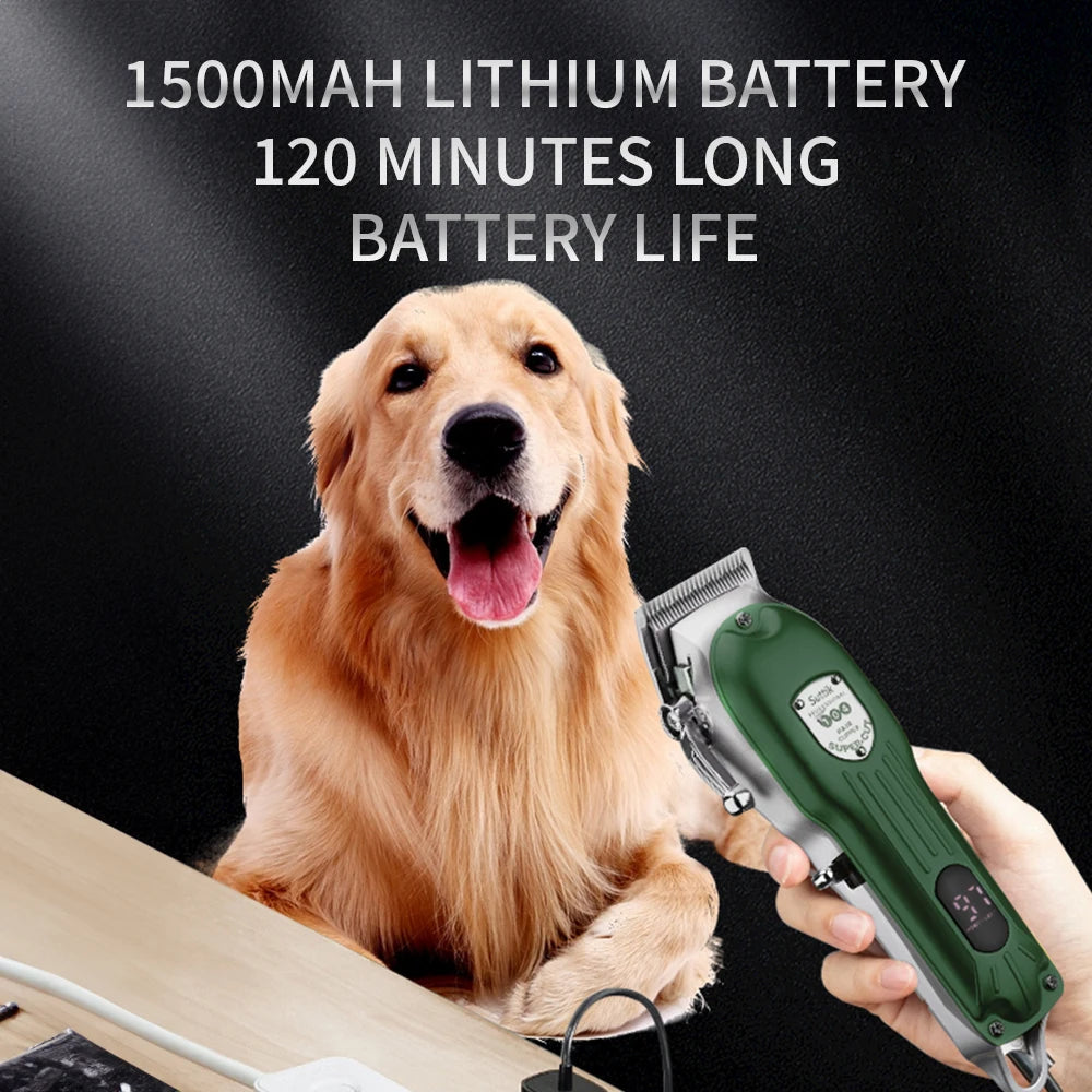 Professional Rechargeable Dog Hair Clipper | Low Noise Pet Trimmer & Shaver
