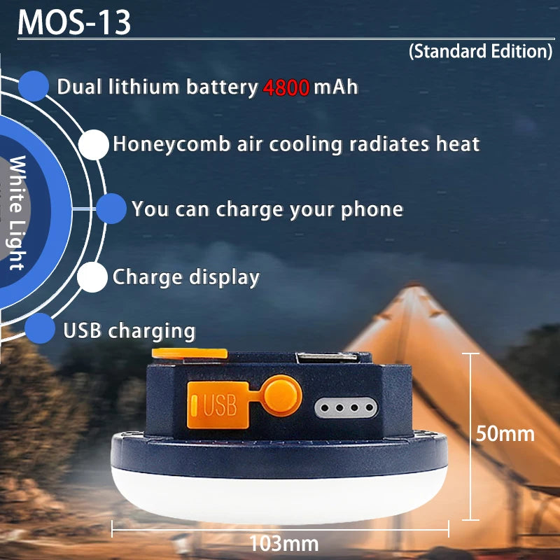 Rechargeable Portable Camping Lantern | Emergency LED Tent Light & Flashlight