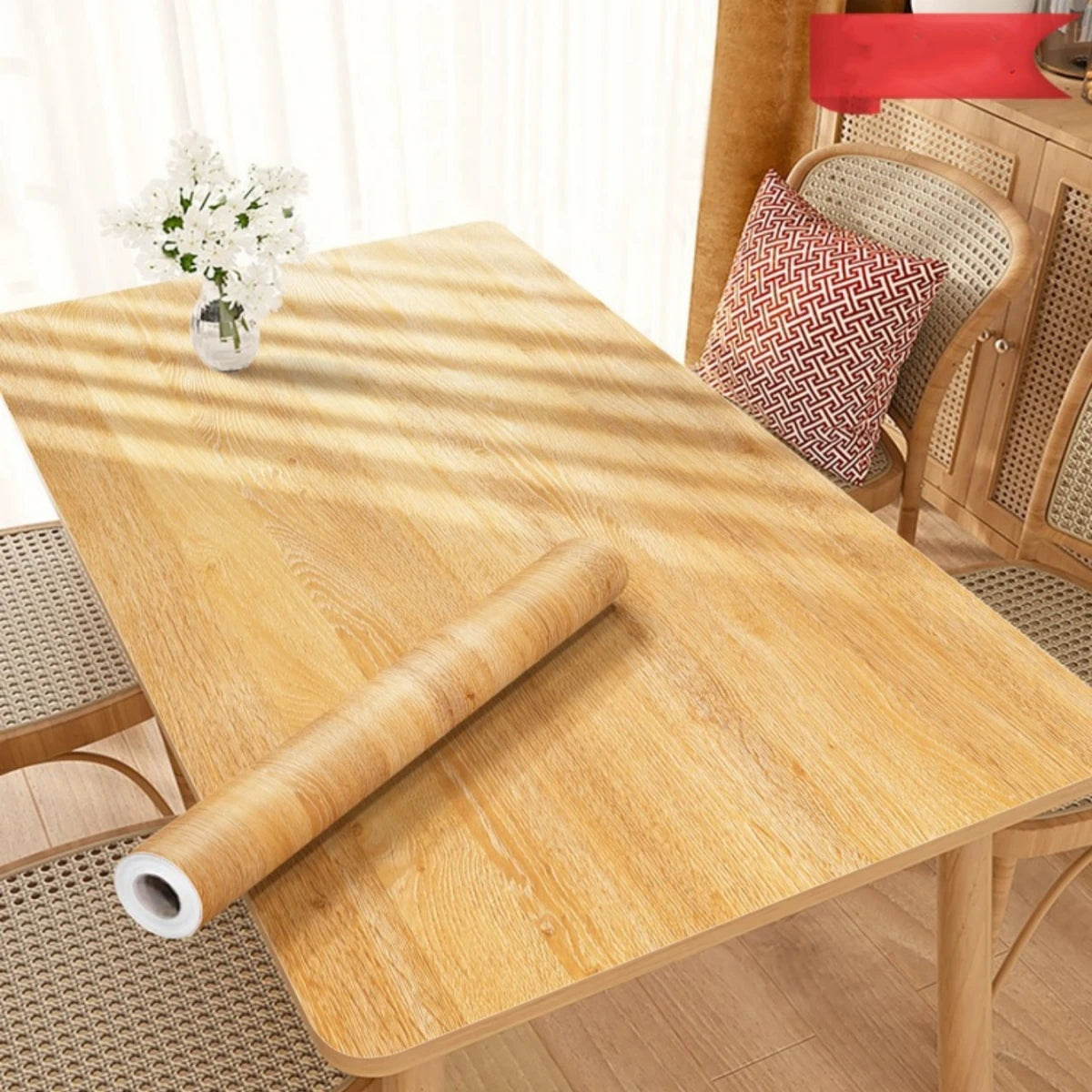 PVC Self-Adhesive Waterproof Wallpaper Roll | Wood Grain Vinyl Sticker for Home Decor