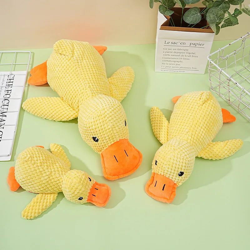 Plush Squeaky Duck Dog Toy | Bite Resistant Teeth Grinding Toy for Dogs